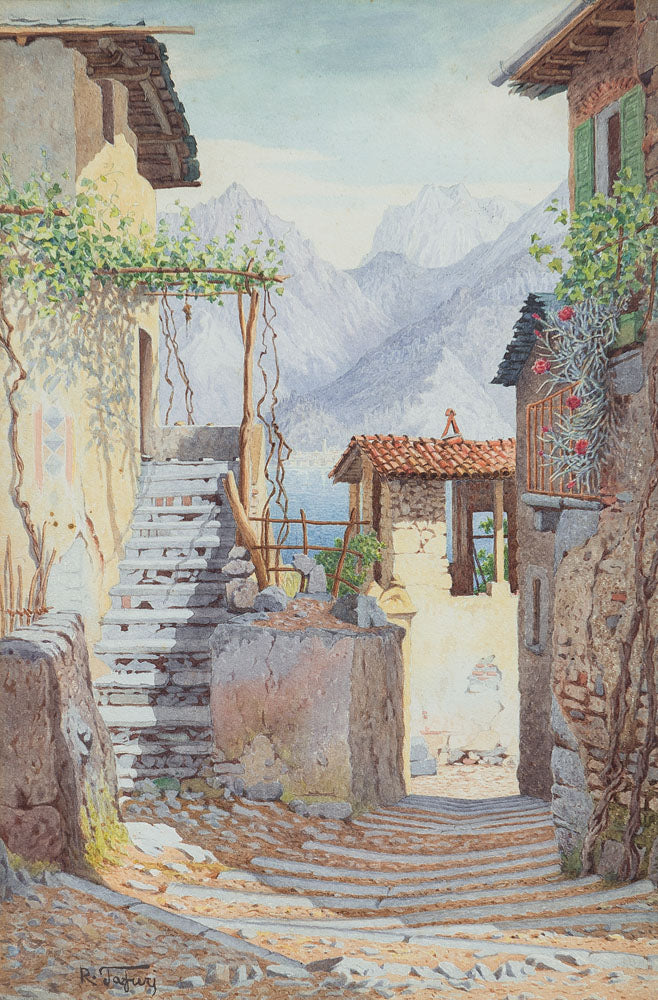 View of the lake from the small village by Raffaele Tafuri,A3(16x12")Poster
