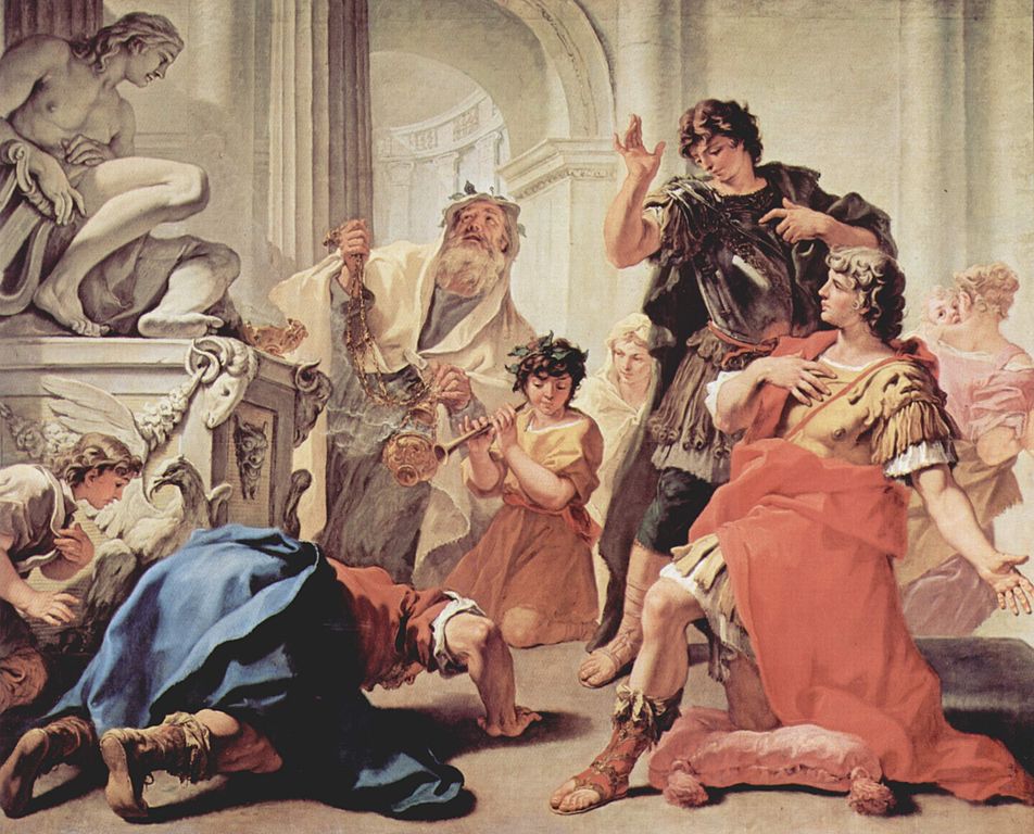 Lucius Junius Brutus, vintage artwork by Sebastiano Ricci, 12x8" (A4) Poster
