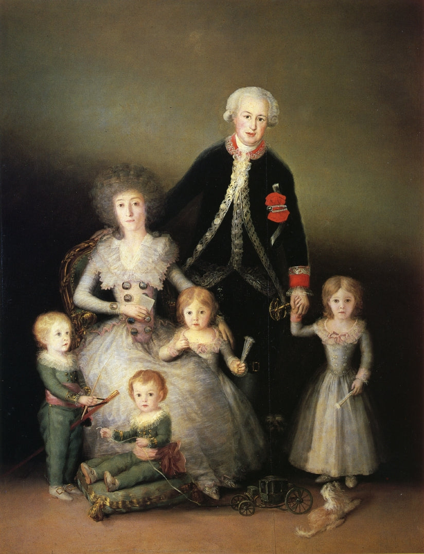 The Family of the Duques de Osuna, vintage artwork by Francisco de Goya y Lucientes, 12x8" (A4) Poster