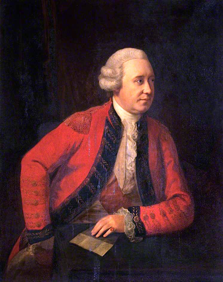 Sir James Adolphus Oughton, Commander-in-Chief in Scotland, vintage artwork by Attributed to John Downman, 12x8" (A4) Poster