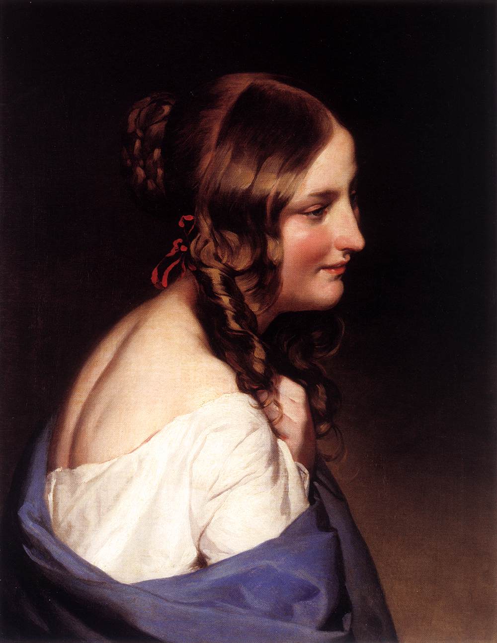 Likeness of a Girl, vintage artwork by Friedrich von Amerling, A3 (16x12") Poster Print