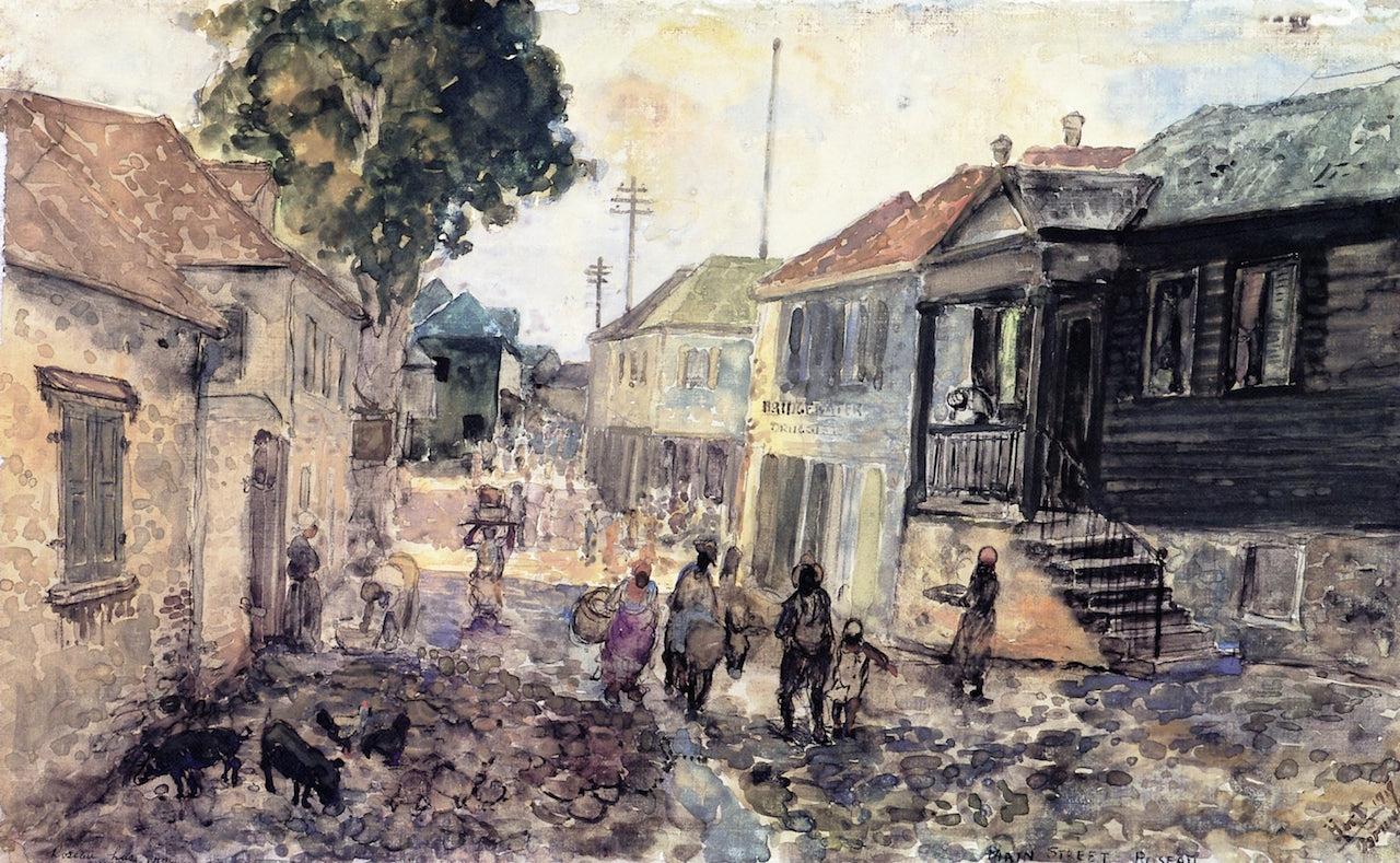 Main Street, Roseau by George (Pop) Overbury Hart,A3(16x12")Poster