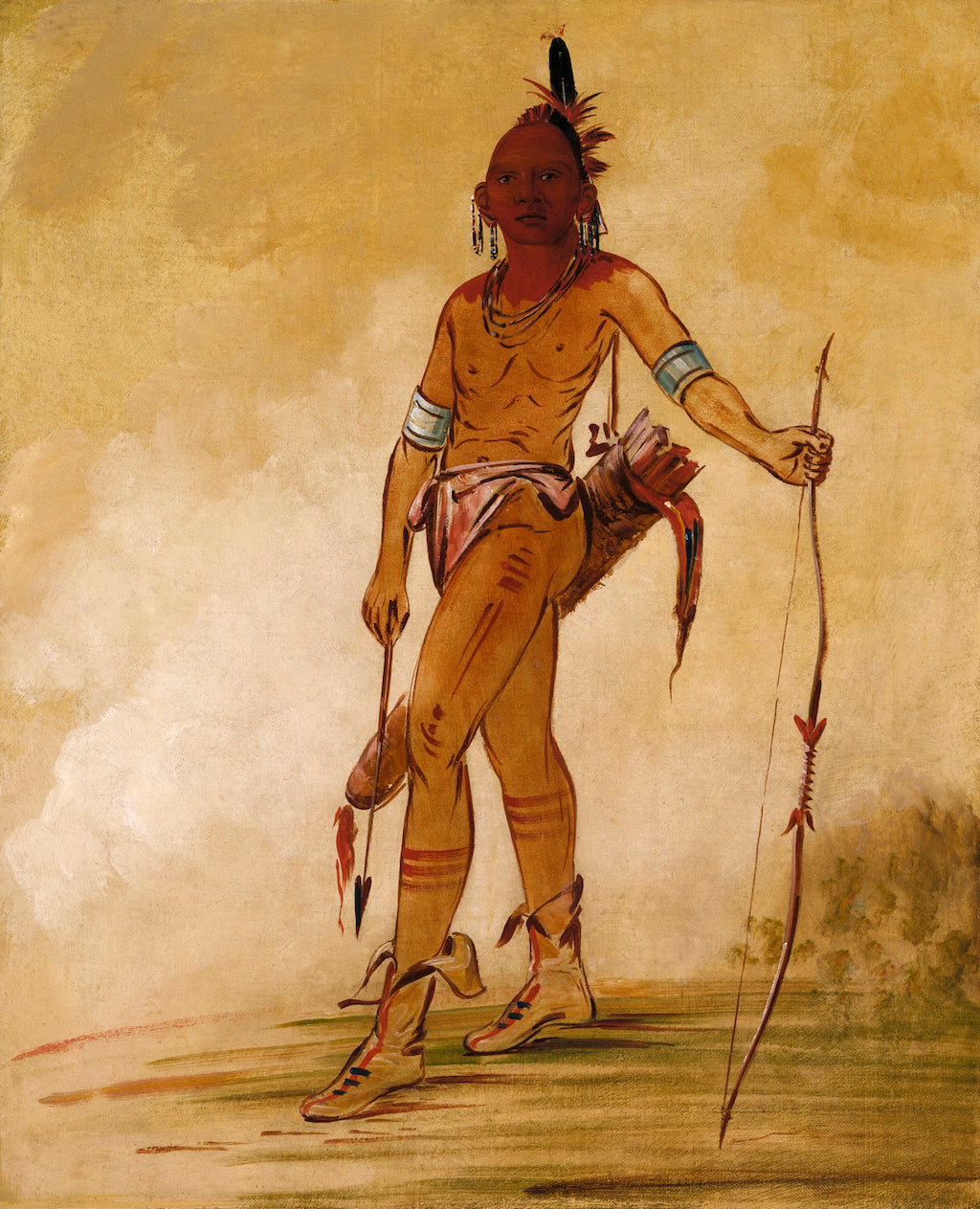 Cáh-he-ga-shín-ga, Little Chief, vintage artwork by George Catlin, A3 (16x12") Poster Print