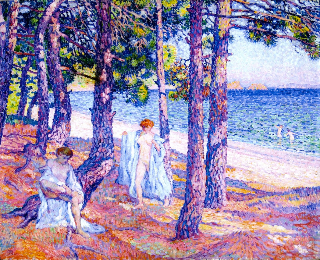 hers under the Pines, at Cavalliere by Theo van Rysselberghe,A3(16x12")Poster