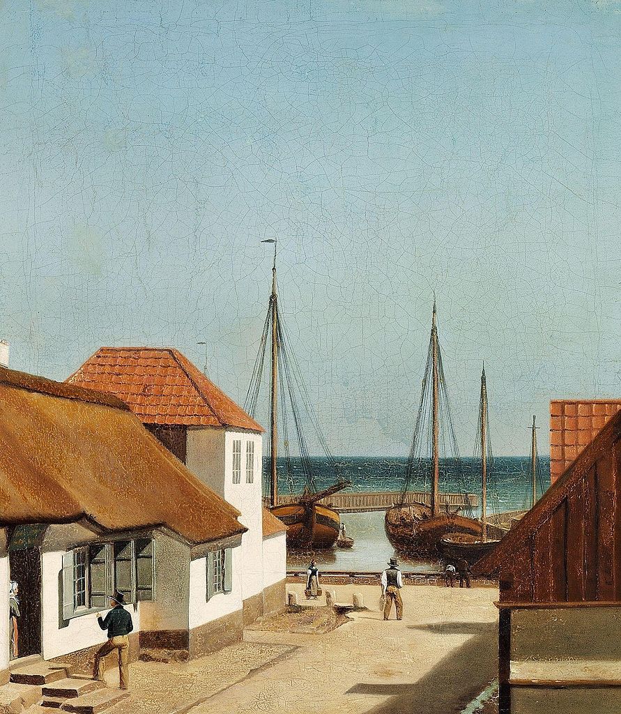 Partie af Dragø, vintage artwork by Christoffer Wilhelm Eckersberg, 12x8" (A4) Poster
