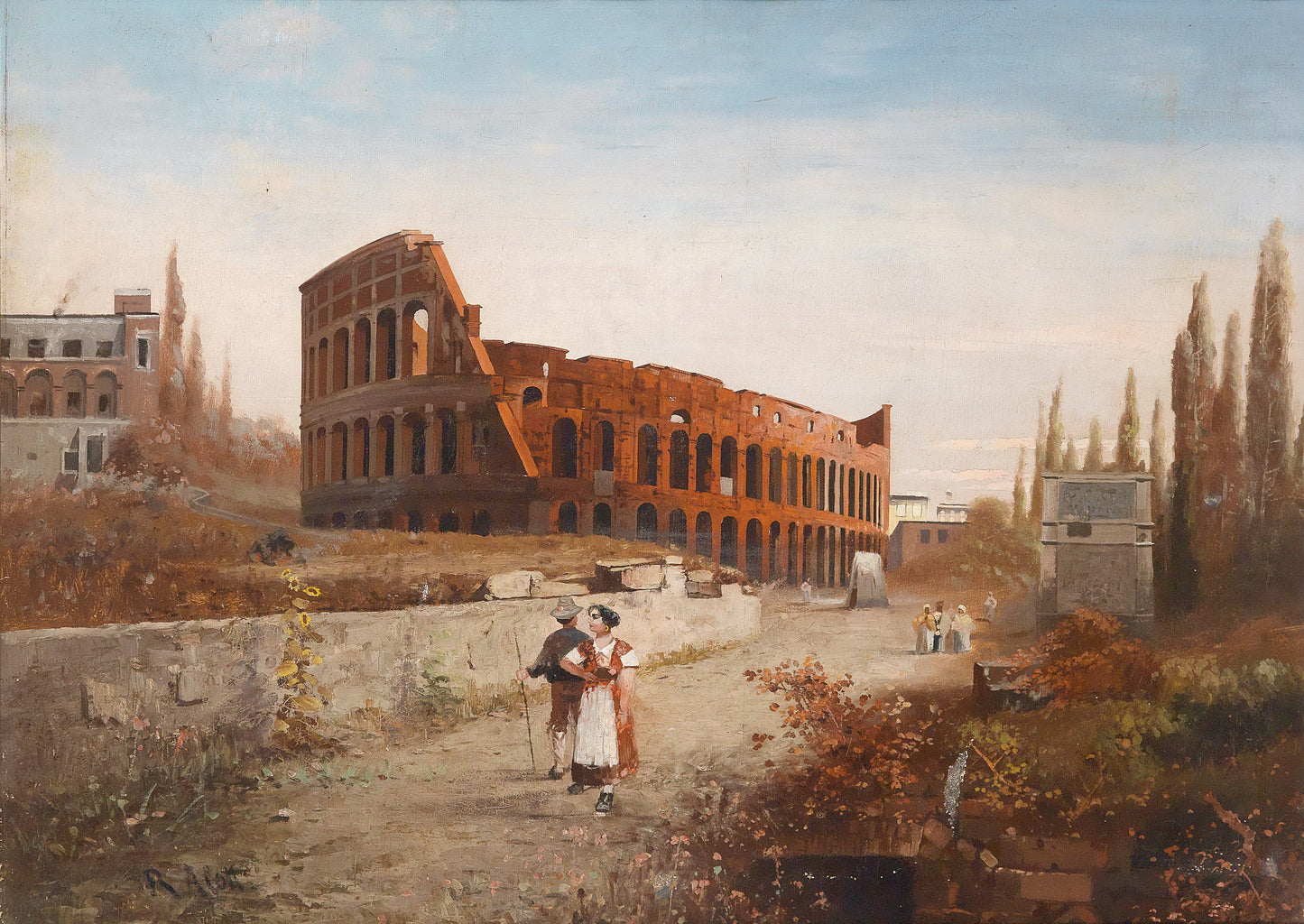 View of the Forum Romanum, vintage artwork by Robert Alott, 12x8" (A4) Poster
