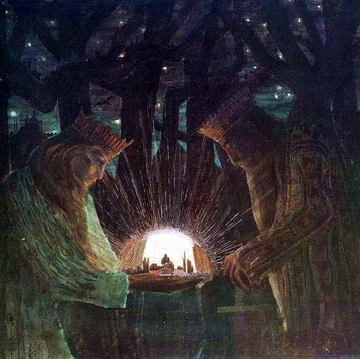 Fairytale, vintage artwork by Mikalojus Ciurlionis, 12x8" (A4) Poster