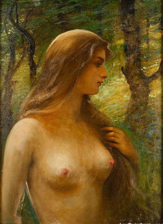 Girl in a Landscape by August Wilhelm Nikolaus Hagborg,A3(16x12")Poster