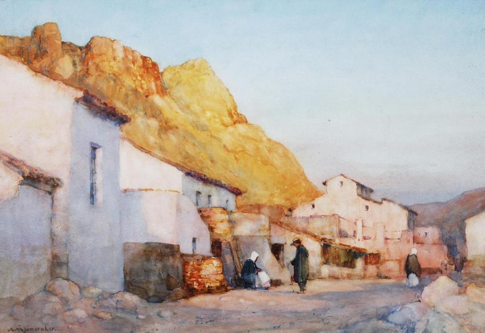 Spanish Village in the Sierras by Albert Moulton Foweraker,16x12(A3) Poster