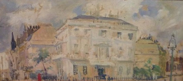 London, Belgrave Square: The White House, vintage artwork by Jacques-Émile Blanche, 12x8" (A4) Poster
