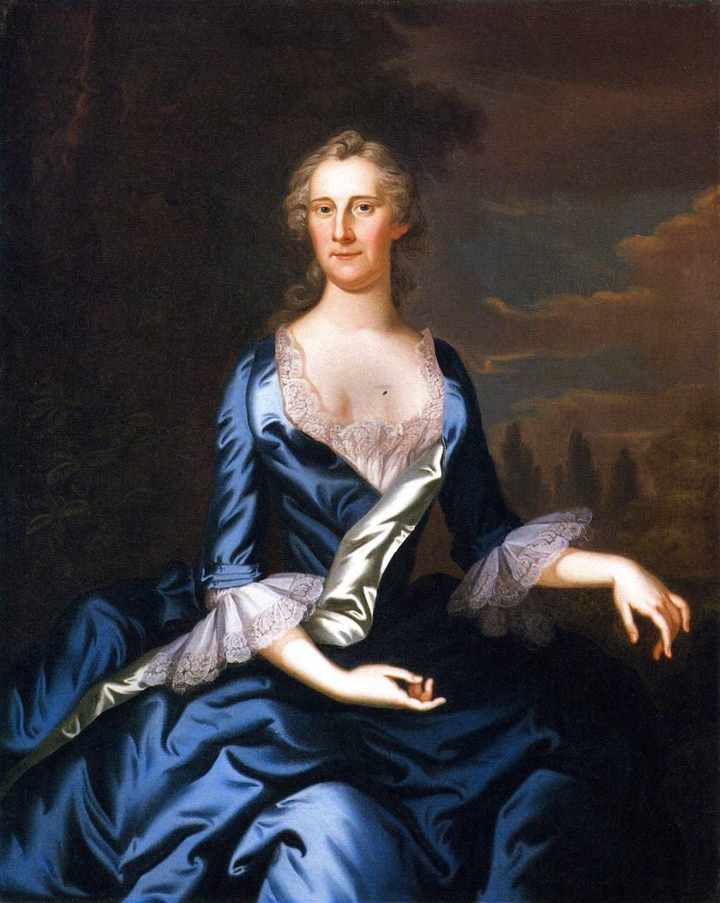 Mrs. Charles Carroll of Annapolis, vintage artwork by John Wollaston, 12x8" (A4) Poster
