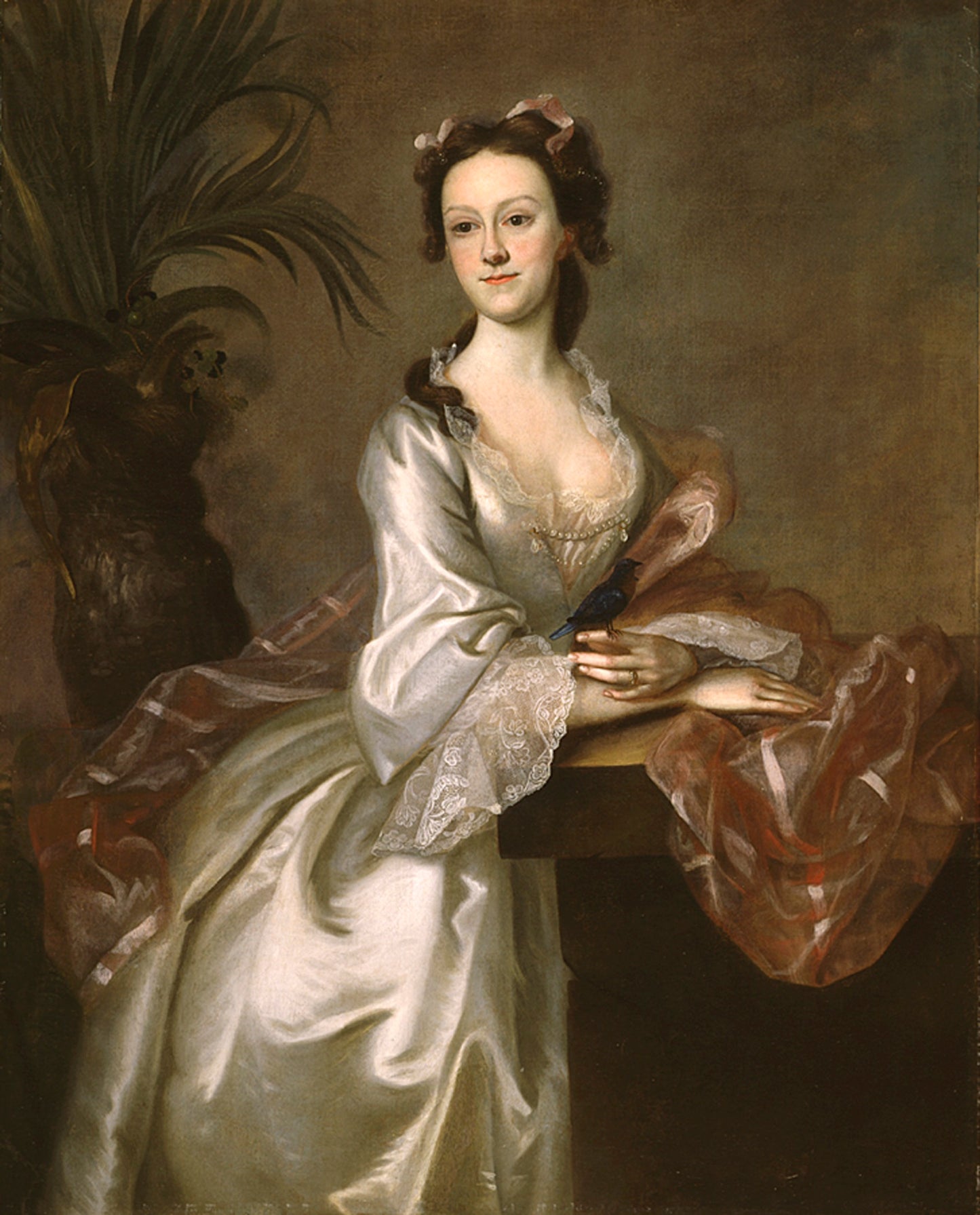 Portrait of Mrs. John Pigott, vintage artwork by Joseph Blackburn, 12x8" (A4) Poster