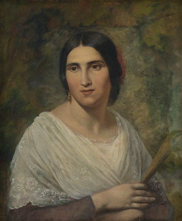 Portait of a Roman Woman, vintage artwork by Elisabeth Jerichau-Baumann, A3 (16x12") Poster Print
