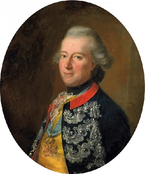 Portrait of Carl Aemil von Donop, vintage artwork by Johann Heinrich Tischbein the Elder, 12x8" (A4) Poster