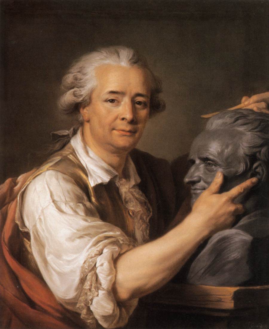Sculptor Augustin Pajou, vintage artwork by Adelaïde Labille-Guiard, 12x8" (A4) Poster