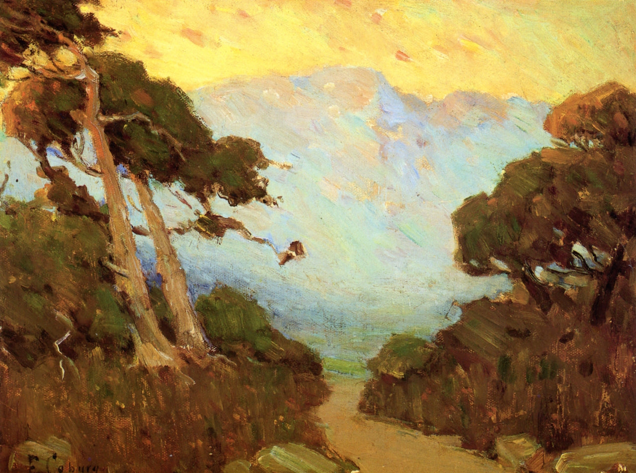 San Bernardino Mountains, vintage artwork by Frank Coburn, 12x8" (A4) Poster