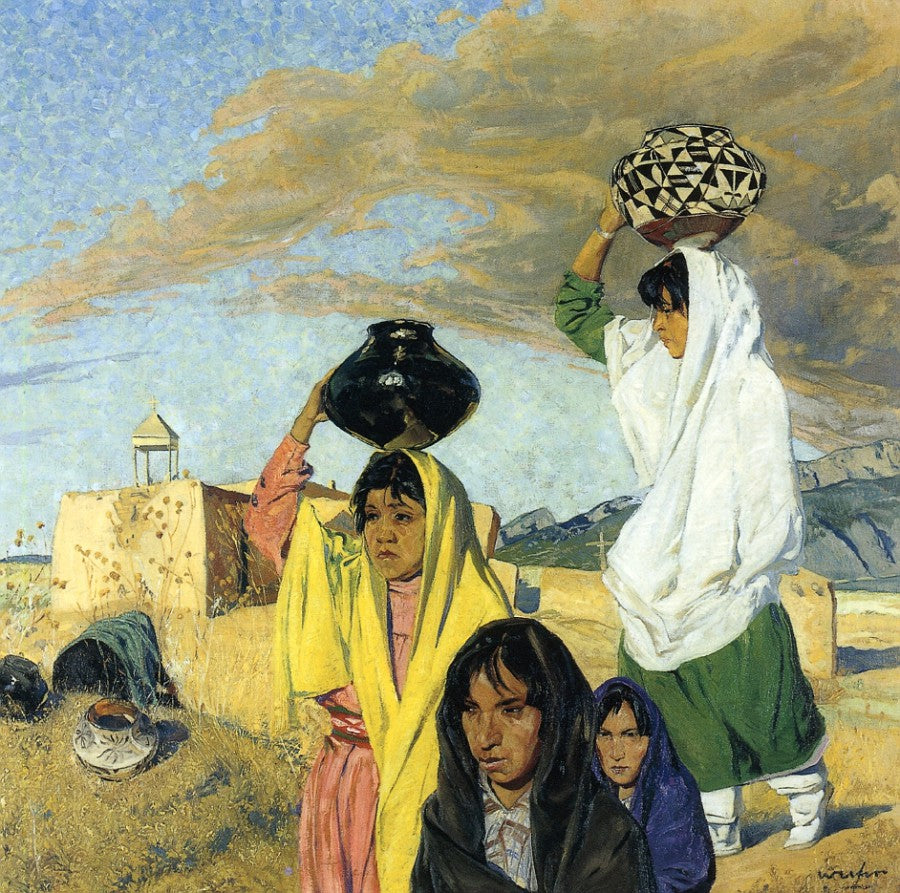 The Water Women, vintage artwork by Walter Ufer, 12x8" (A4) Poster