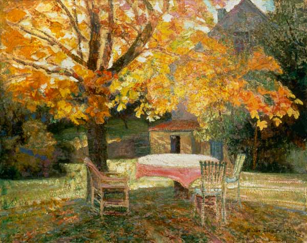 In the Autumn Garden, vintage artwork by Victor Charreton, 12x8" (A4) Poster