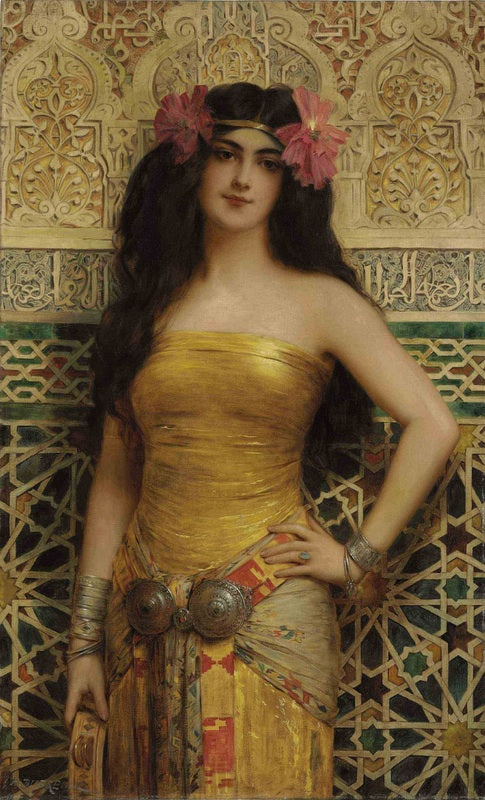 An Oriental Beauty, vintage artwork by Charles Dubreuil, 12x8" (A4) Poster