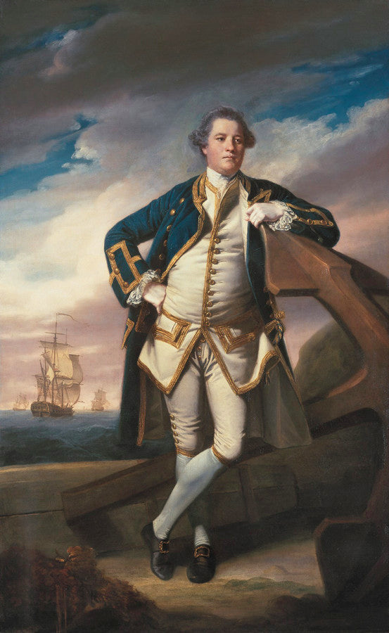 Captain Philemon Pownall, vintage artwork by Sir Joshua Reynolds, 12x8" (A4) Poster