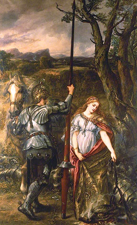 Fair Saint George, vintage artwork by Sir John Gilbert, A3 (16x12") Poster Print