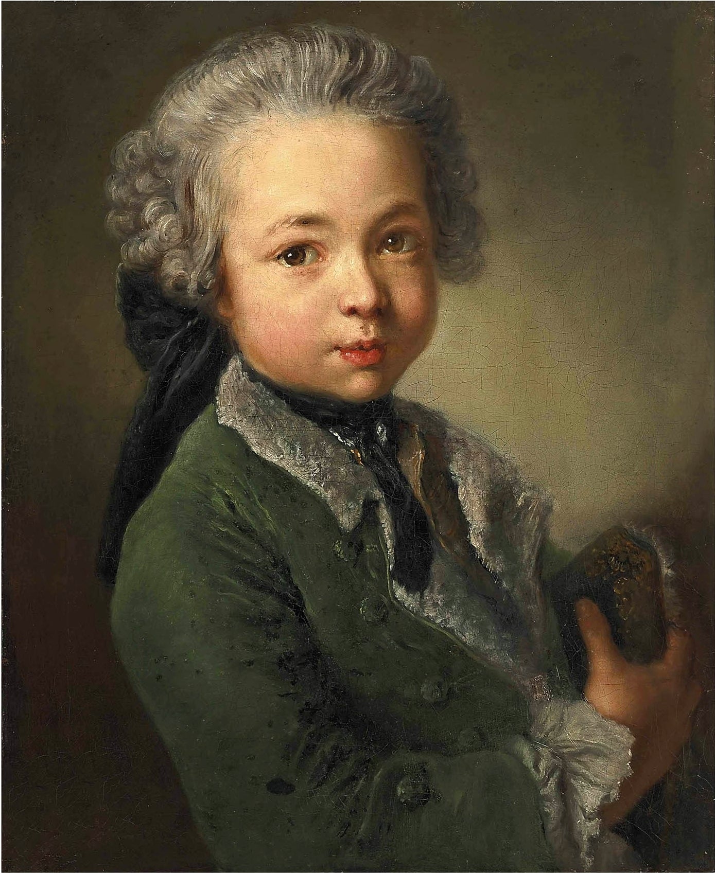 Portrait of the artist's grandson, vintage artwork by Antoine Pesne, 12x8" (A4) Poster