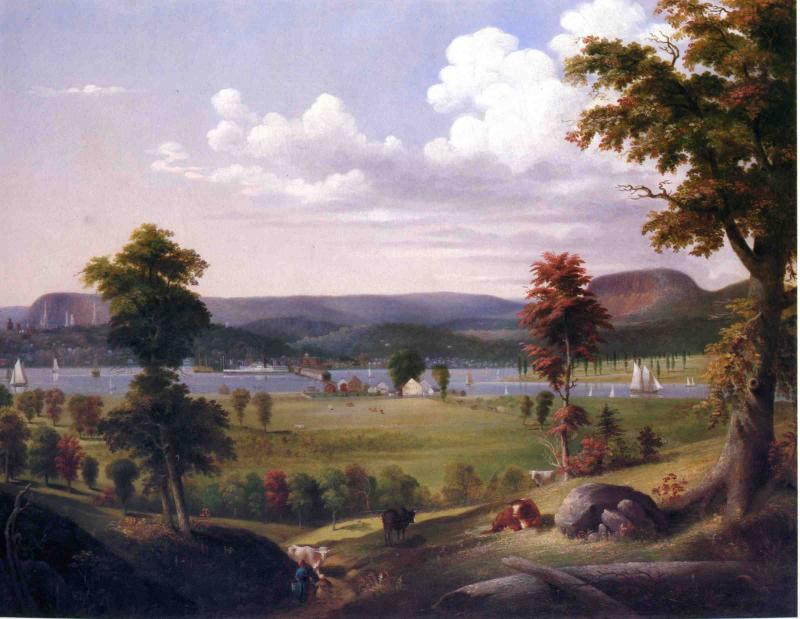 Summer Landscape Near New Haven, View from East Haven, vintage artwork by George Henry Durrie, A3 (16x12") Poster Print