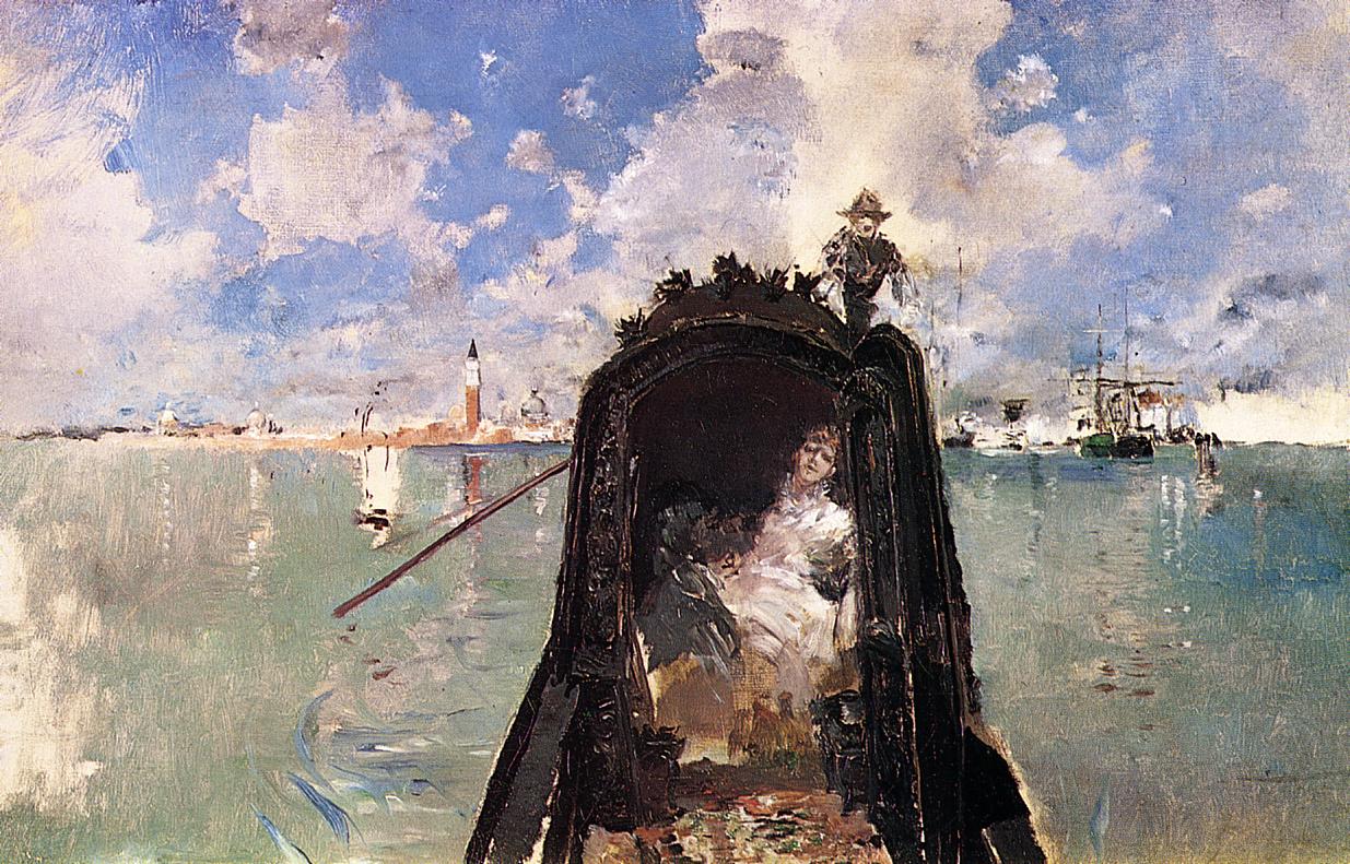 In the Gondola, vintage artwork by Robert Frederick Blum, 12x8" (A4) Poster