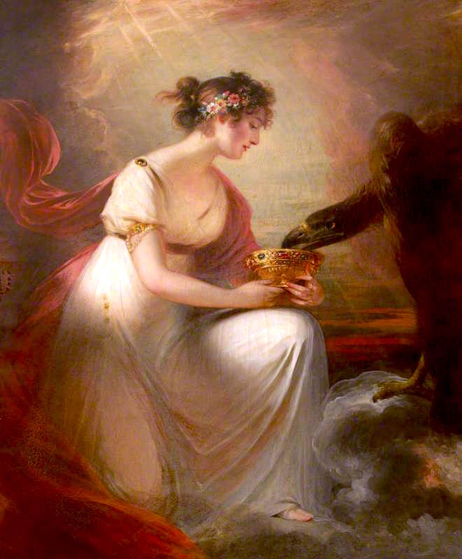 Frances Wyndham, Later Lady Burrell, as Hebe, vintage artwork by Sir William Beechey, 12x8" (A4) Poster