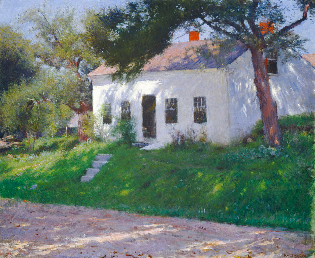 Roadside Cottage, vintage artwork by Dennis Miller Bunker, 12x8" (A4) Poster