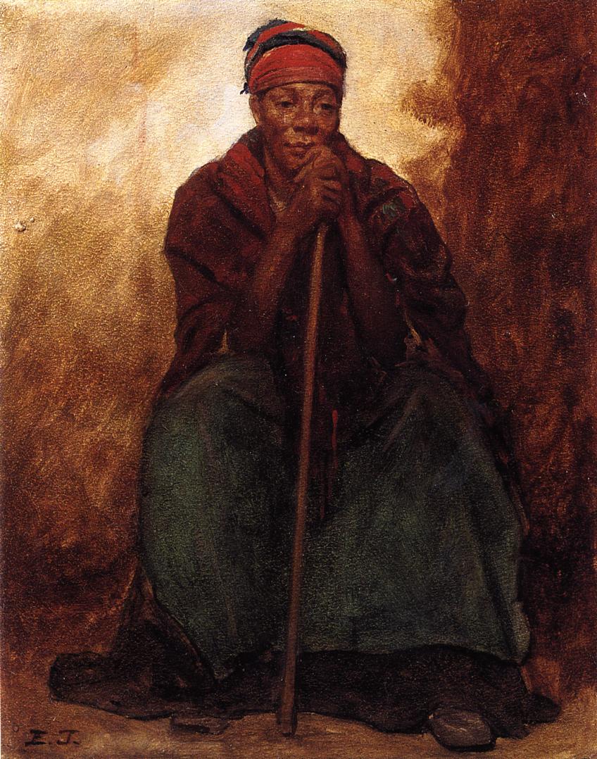 Dinah, Portrait of a Negress, vintage artwork by Eastman Johnson, 12x8" (A4) Poster