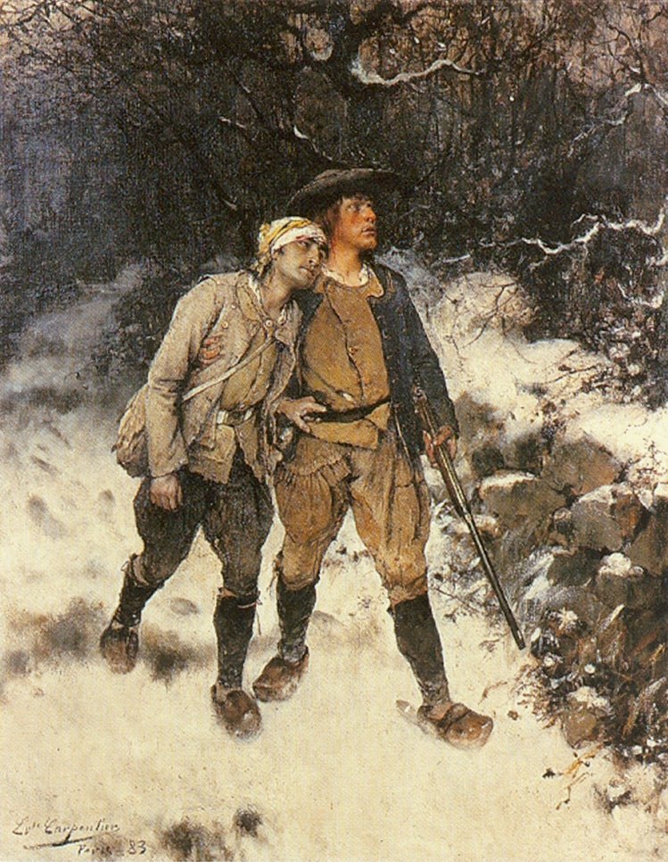 After the Fight, vintage artwork by Évariste Carpentier, 12x8" (A4) Poster