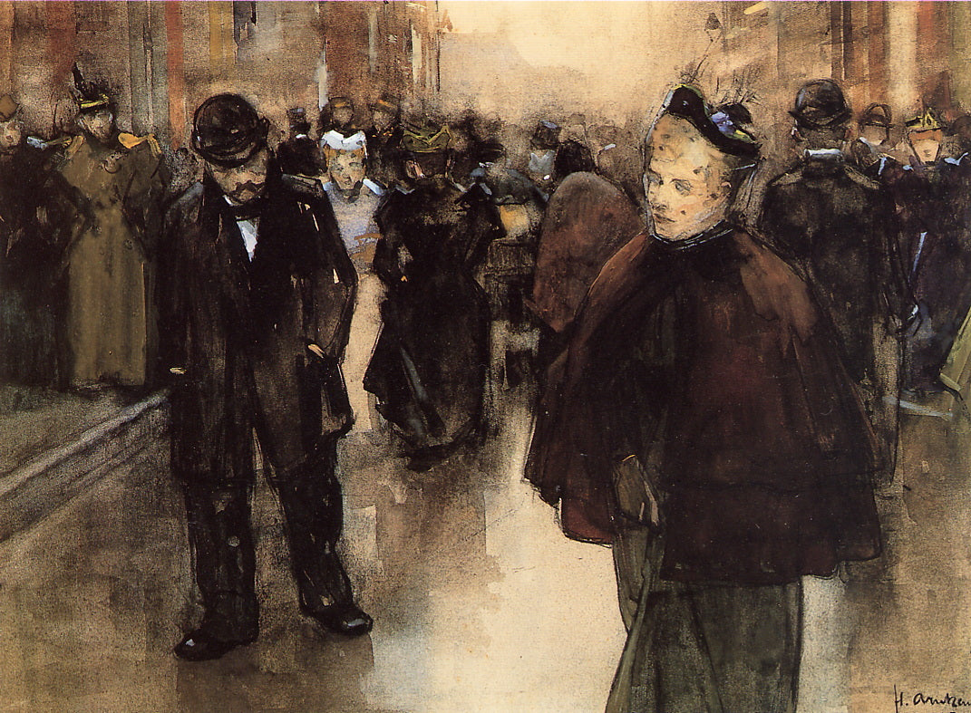 In Street In Den Haag, vintage artwork by Floris Arntzenius, 12x8" (A4) Poster