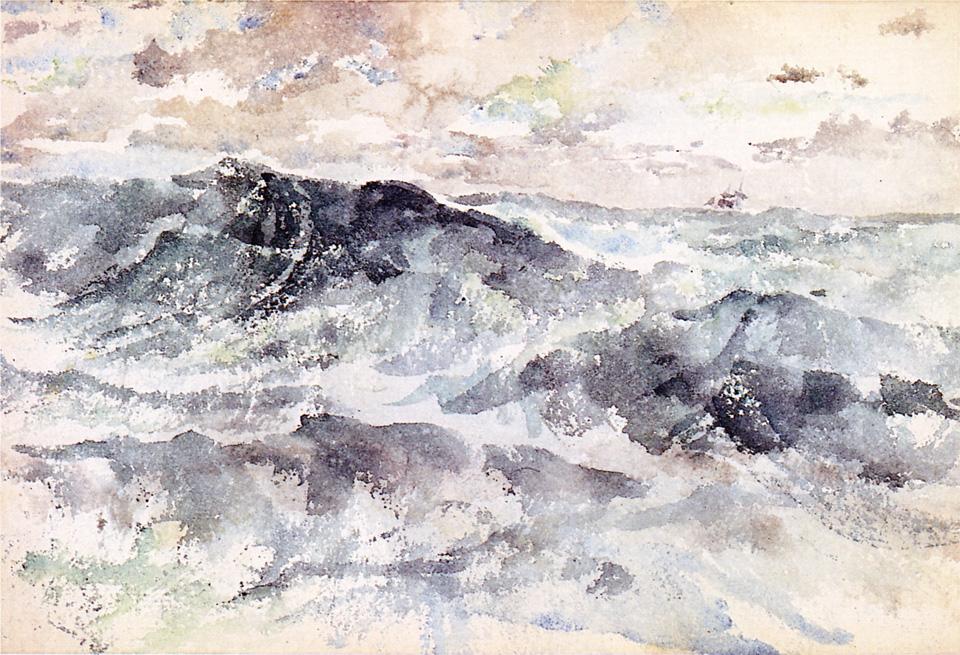 Arrangement in Blue and Silver - The Great Sea, vintage artwork by James Abbott McNeill Whistler, 12x8" (A4) Poster