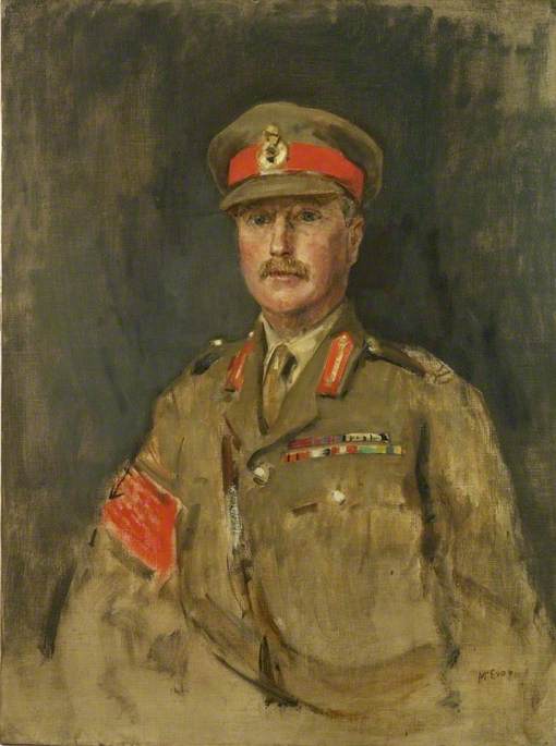 Major General C. E. Lawrie, vintage artwork by Ambrose McEvoy, 12x8" (A4) Poster