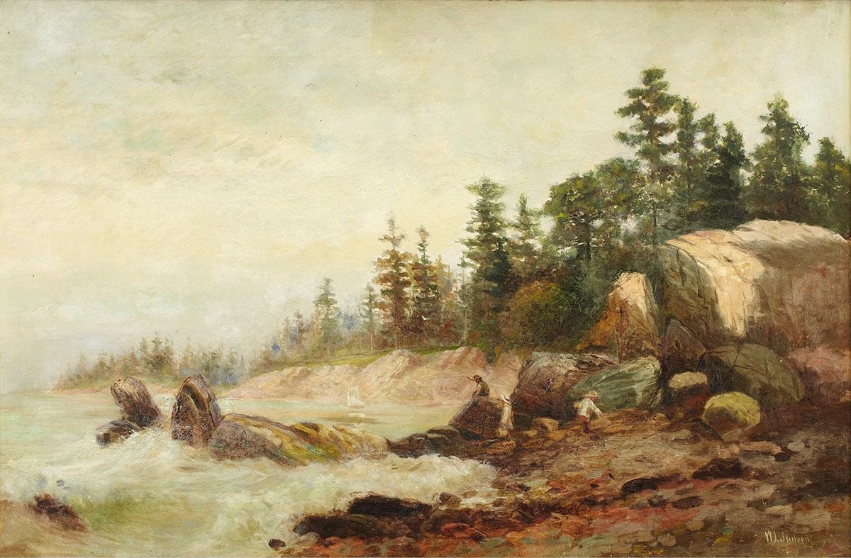 Casco Bay, Maine, vintage artwork by William Lees Judson, 12x8" (A4) Poster