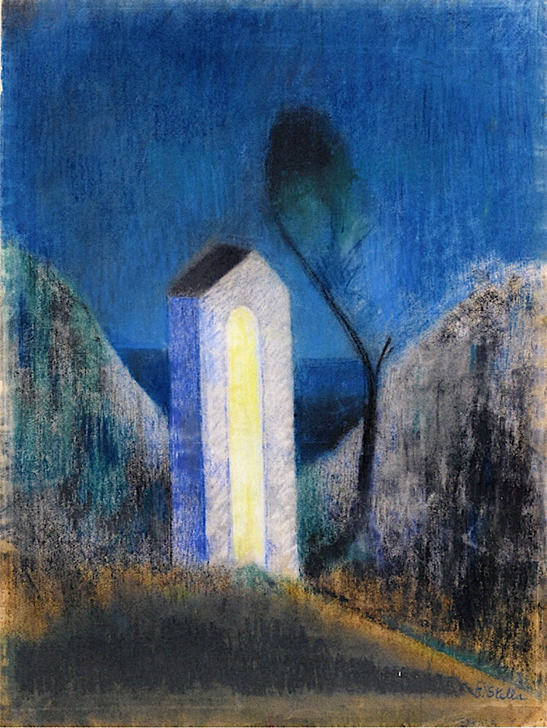 Italian Shrine, vintage artwork by Joseph Stella, 12x8" (A4) Poster