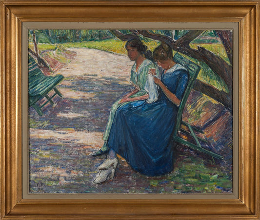 Siesta in the Garden, vintage artwork by Karl Nordström, 12x8" (A4) Poster