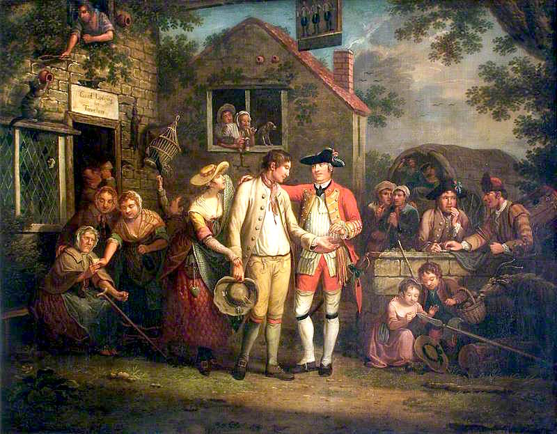 The Recruiting Sargeant, vintage artwork by John Collet, 12x8" (A4) Poster