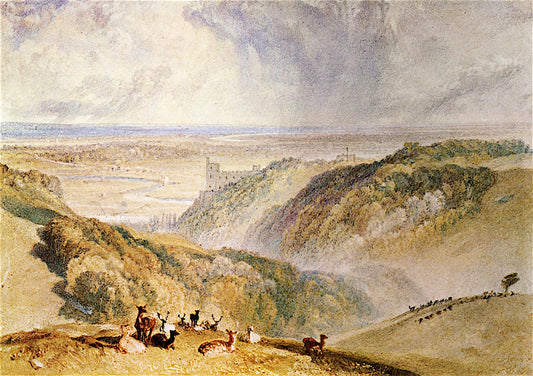 Arundel Castle, on the River Arun, vintage artwork by Joseph Mallord William Turner, 12x8" (A4) Poster