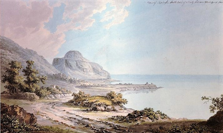 Citadel of Cefalù, vintage artwork by Thomas Hearne, 12x8" (A4) Poster