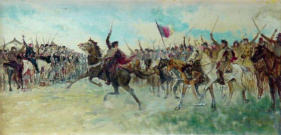 Proclamation of the Republic of Piratini, vintage artwork by Antonio Parreiras, 12x8" (A4) Poster