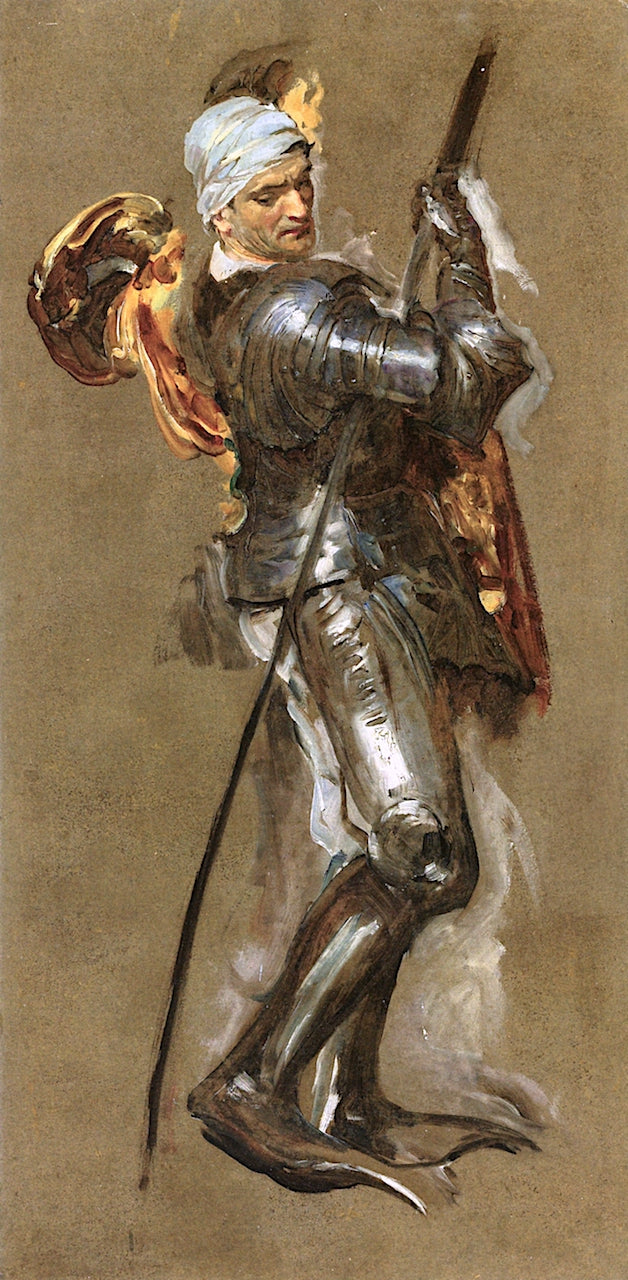St. George (study), vintage artwork by Solomon Joseph Solomon, 12x8" (A4) Poster