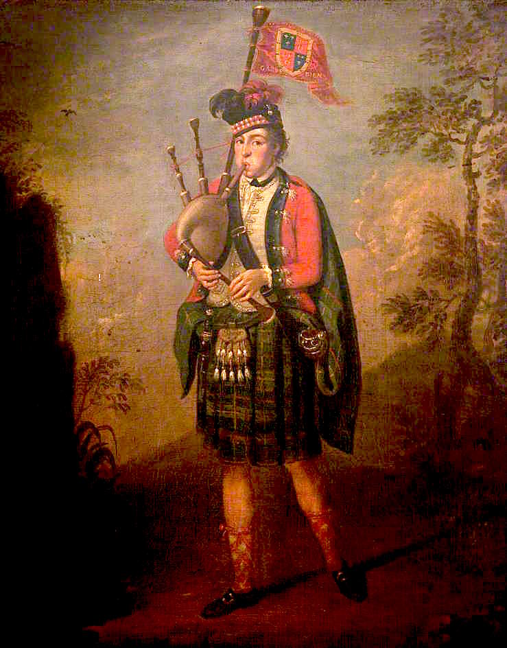 Alan McDonald, Piper to Archibald Montgomerie, 11th Earl of Eglinton, vintage artwork by William Delacour, 12x8" (A4) Poster