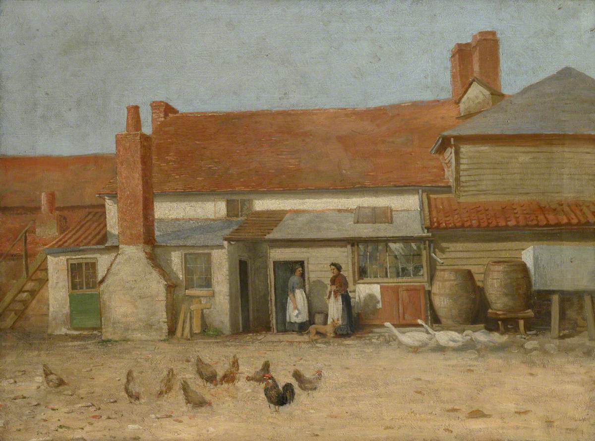 The Back of the 'Green Man' Public House, Wembley, Middlesex, vintage artwork by Samuel Butler, 12x8" (A4) Poster