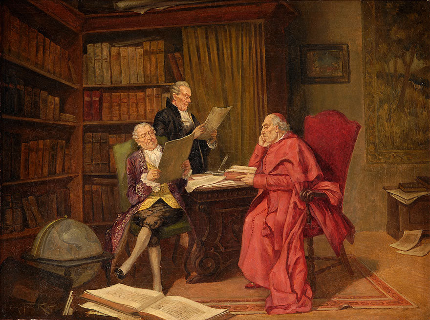 The Scribes, vintage artwork by Albert Joseph Franke, 12x8" (A4) Poster