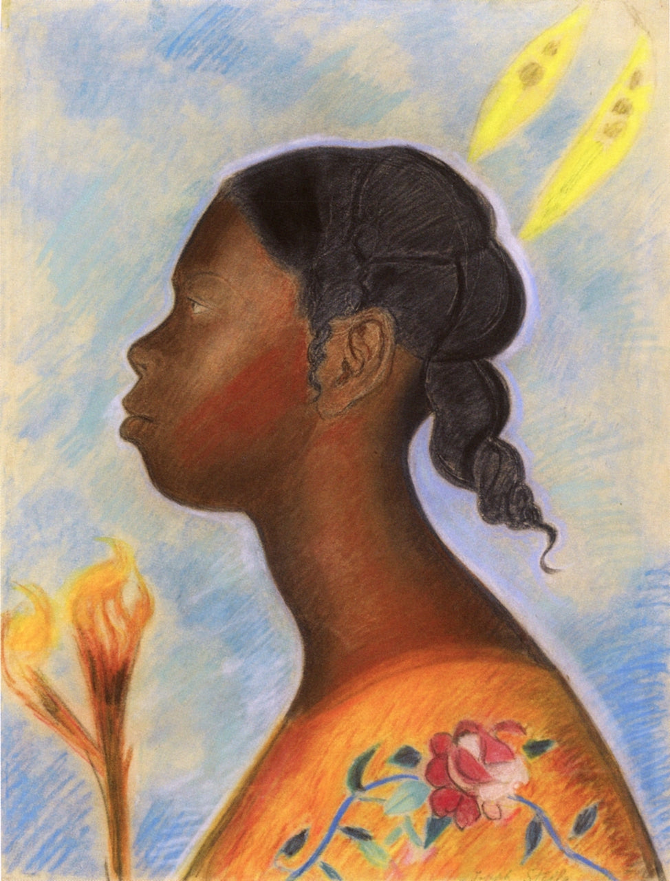 Barbados Girl, vintage artwork by Joseph Stella, 12x8" (A4) Poster