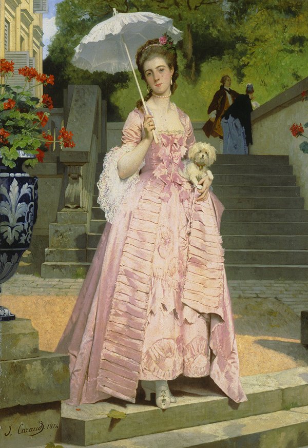 Midday Stroll, vintage artwork by Joseph Caraud, A3 (16x12") Poster Print