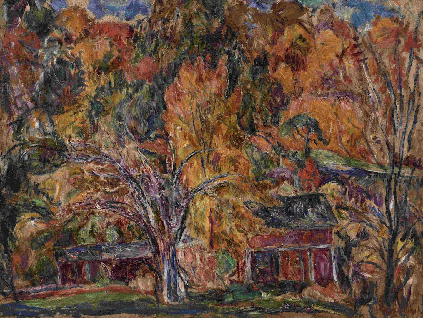 Autumn in Connecticut, vintage artwork by Abraham A. Manievich, 12x8" (A4) Poster