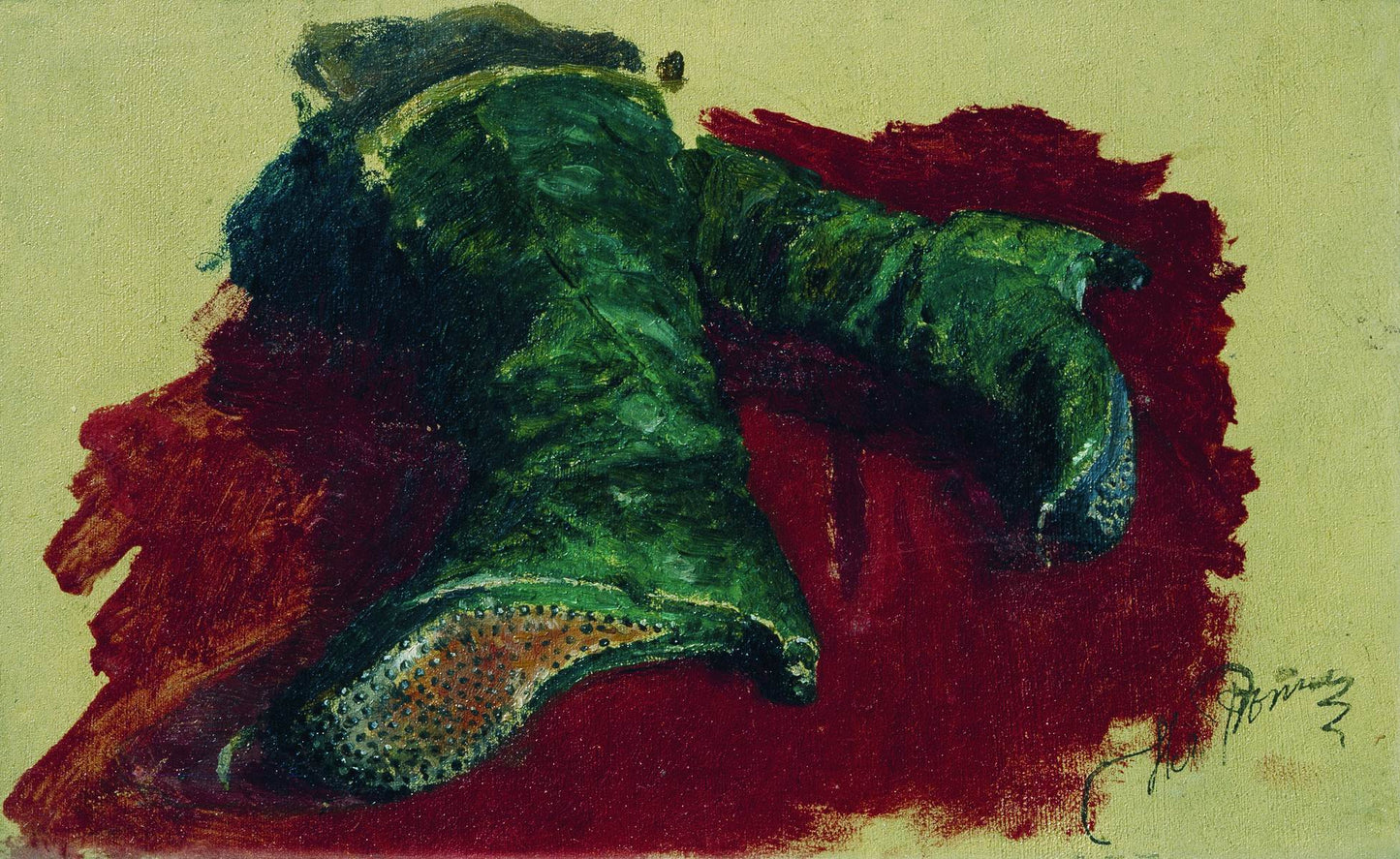 Boots (study), vintage artwork by Ilia Efimovich Repin, 12x8" (A4) Poster